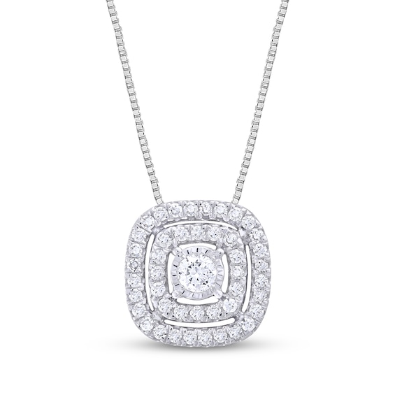 Previously Owned Diamond Necklace 1/2 ct tw Round-cut 10K White Gold 18"