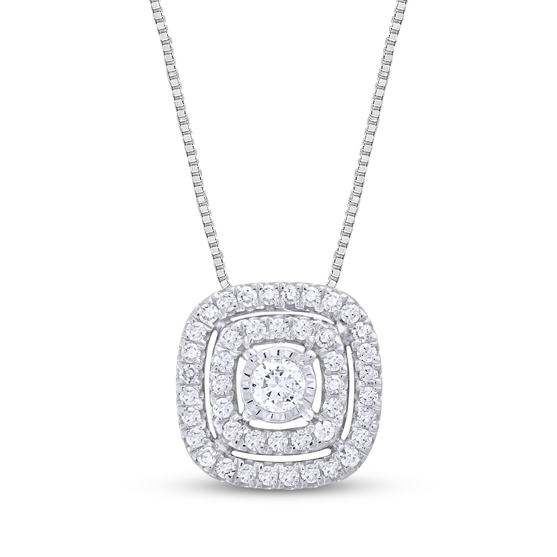 Main Image 1 of Previously Owned Diamond Necklace 1/2 ct tw Round-cut 10K White Gold 18&quot;