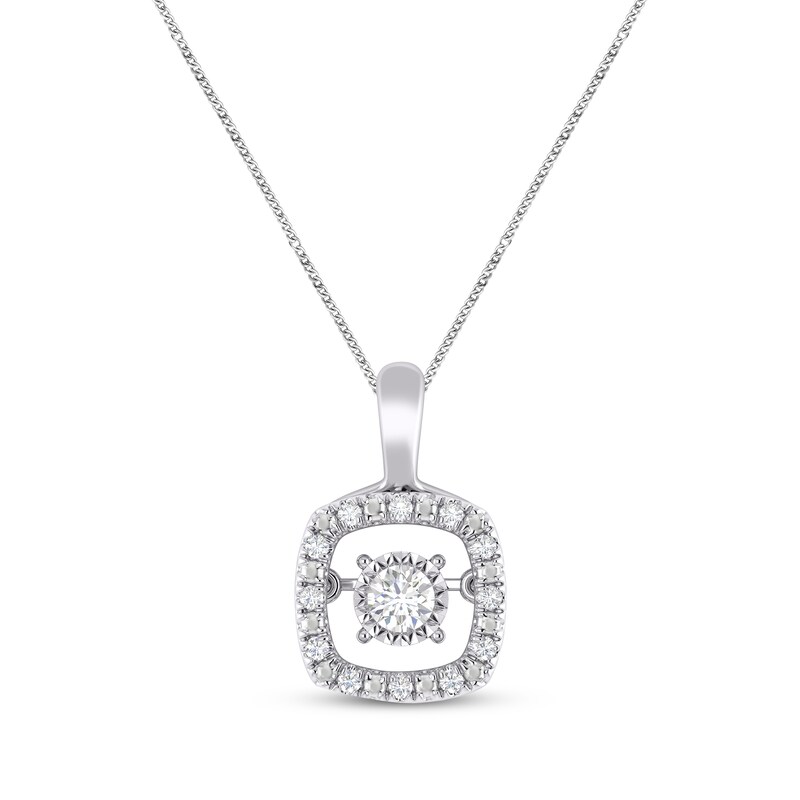 Main Image 1 of Previously Owned Unstoppable Love Necklace 1/10 ct tw Sterling Silver 19&quot;
