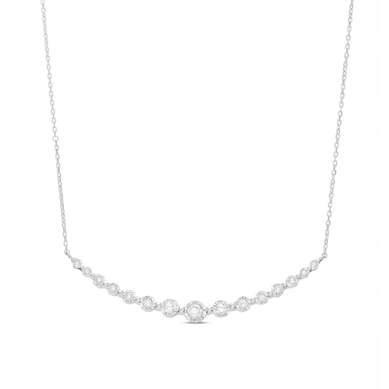 Previously Owned Diamond Fashion Necklace 1/4 ct tw Round-cut 10K White Gold 18"