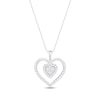 Thumbnail Image 1 of Previously Owned Diamond Heart Necklace 1 ct tw Round-cut 10K White Gold 19&quot;