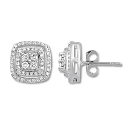 Previously Owned Diamond Earrings 1/2 ct tw Round-cut 10K White Gold