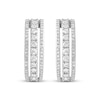 Thumbnail Image 2 of Previously Owned Diamond Hoop Earrings 1/2 ct tw Round-cut 10K White Gold