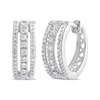 Thumbnail Image 1 of Previously Owned Diamond Hoop Earrings 1/4 ct tw Round-cut 10K White Gold