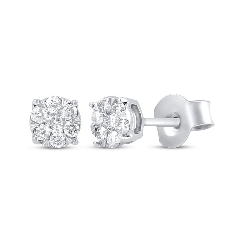 Main Image 1 of Previously Owned Diamond Earrings 1/4 ct tw Round-cut 10K White Gold