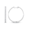 Thumbnail Image 0 of Previously Owned Diamond Hoop Earrings 1 ct tw Round-cut 10K White Gold