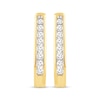 Thumbnail Image 2 of Previously Owned Diamond Hoop Earrings 1/4 ct tw 10K Yellow Gold