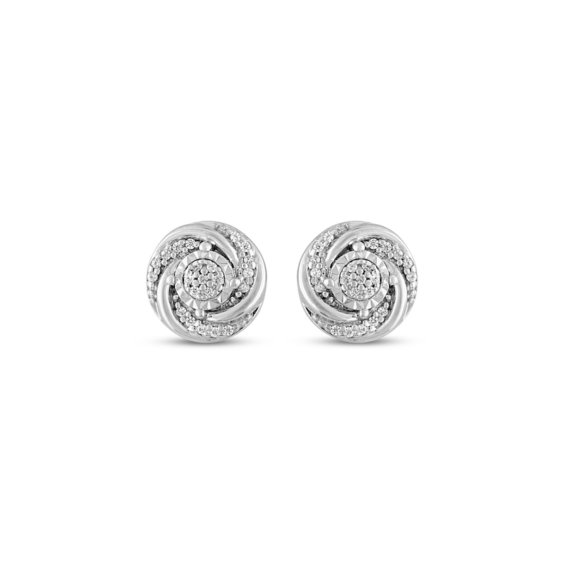 Main Image 2 of Previously Owned Diamond Earrings 1/10 ct tw Round-cut Sterling Silver
