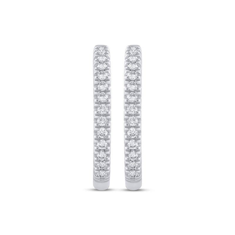Main Image 2 of Previously Owned Diamond Hoop Earrings 1/4 ct tw 10K White Gold