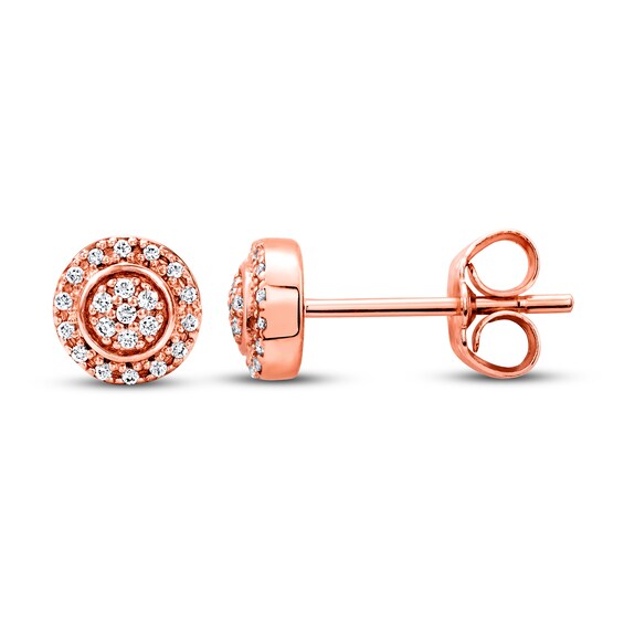 Previously Owned Diamond Stud Earrings 1/15 ct tw Round-cut 10K Rose Gold