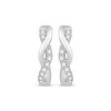Thumbnail Image 2 of Previously Owned Diamond Twist Hoop Earrings 1/5 ct tw Round-cut Sterling Silver