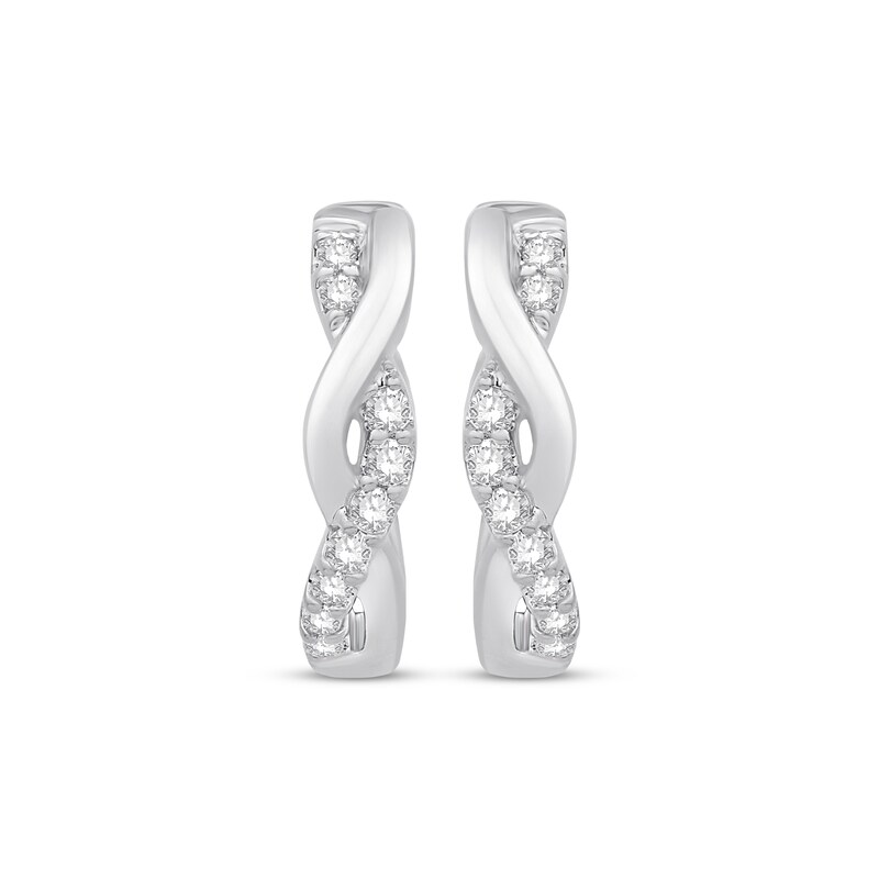 Main Image 2 of Previously Owned Diamond Twist Hoop Earrings 1/5 ct tw Round-cut Sterling Silver