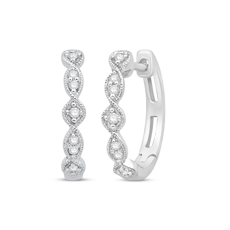 Previously Owned Diamond Twist Hoop Earrings 1/10 ct tw 10K White Gold