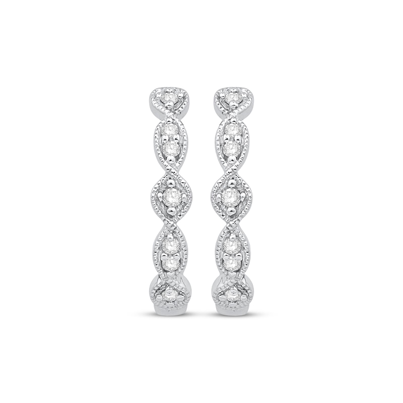 Previously Owned Diamond Twist Hoop Earrings 1/10 ct tw 10K White Gold