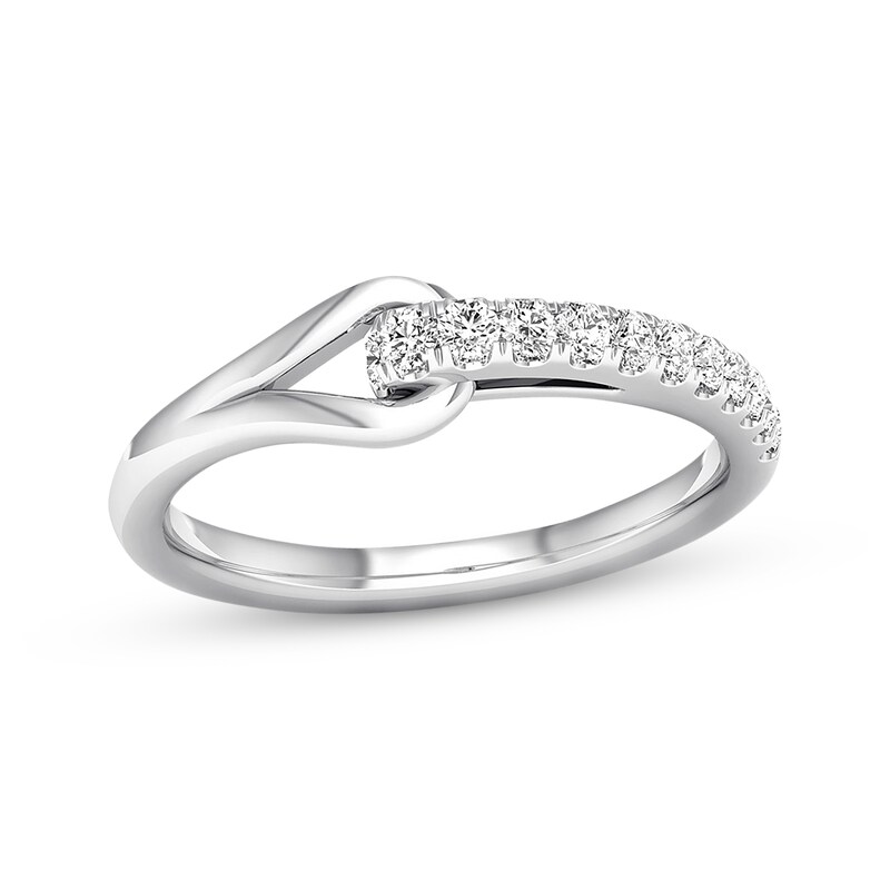 Main Image 1 of Previously Owned Love + Be Loved Diamond Ring 1/4 ct tw Round Sterling Silver - Size 7