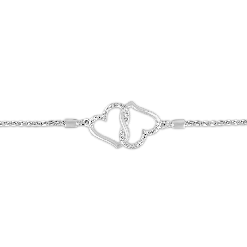 Previously Owned Hallmark Diamonds Heart Bolo Bracelet 1/10 ct tw