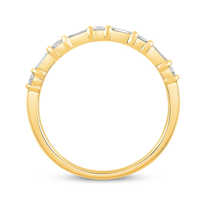 Main Image 3 of Previously Owned Diamond Anniversary Band 1/3 ct tw Baguette & Round-cut 14K Yellow Gold