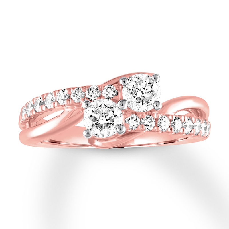 Main Image 1 of Previously Owned Ever Us Two-Stone Diamond Ring 1 ct tw Round 14K Rose Gold