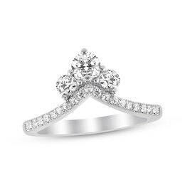 Previously Owned Three-Stone Diamond Ring 1/2 ct tw Round-cut 10K White Gold