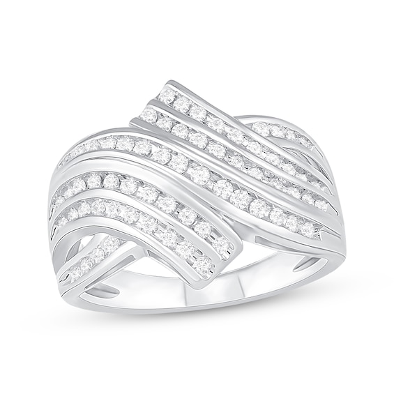 Previously Owned Diamond Ring 1/2 ct tw Round-cut Sterling Silver
