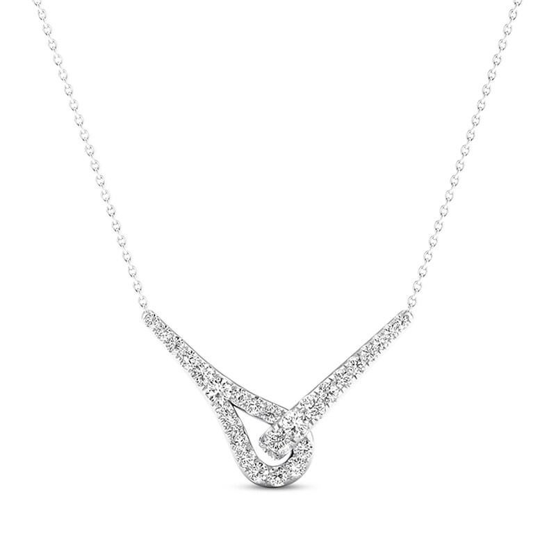 Main Image 1 of Previously Owned Love + Be Loved Diamond Necklace 1 ct tw 14K White Gold 18&quot;