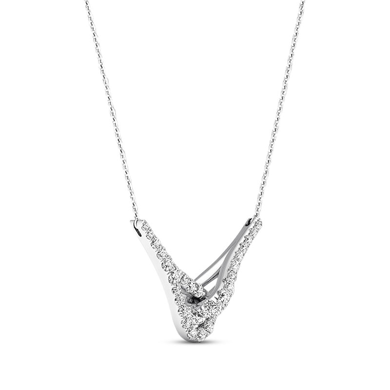 Main Image 2 of Previously Owned Love + Be Loved Diamond Necklace 1 ct tw 14K White Gold 18&quot;