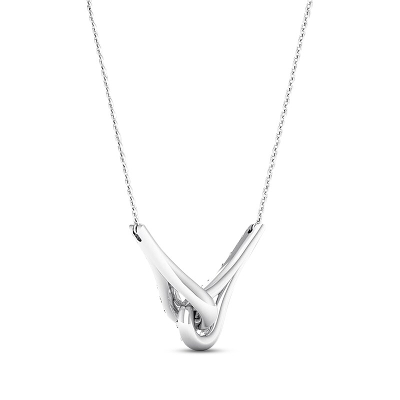 Main Image 4 of Previously Owned Love + Be Loved Diamond Necklace 1 ct tw 14K White Gold 18&quot;