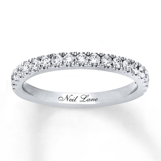 Previously Owned Neil Lane Wedding Band 1/2 ct tw Round-cut Diamonds 14K White Gold Size 5