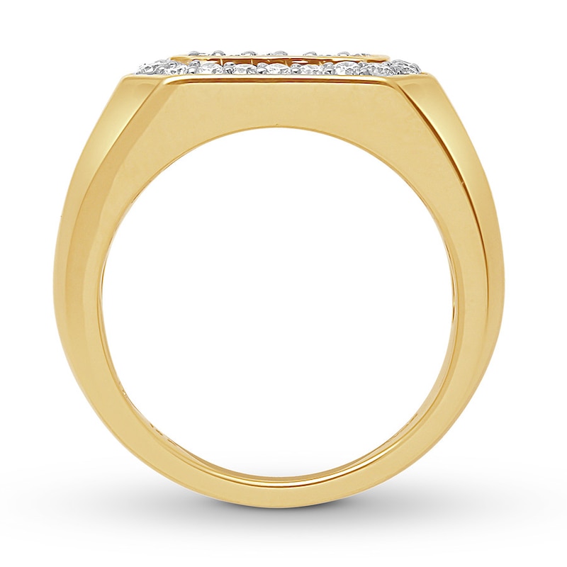 Previously Owned Men's Diamond Ring 1 ct tw Round-cut 10K Yellow Gold