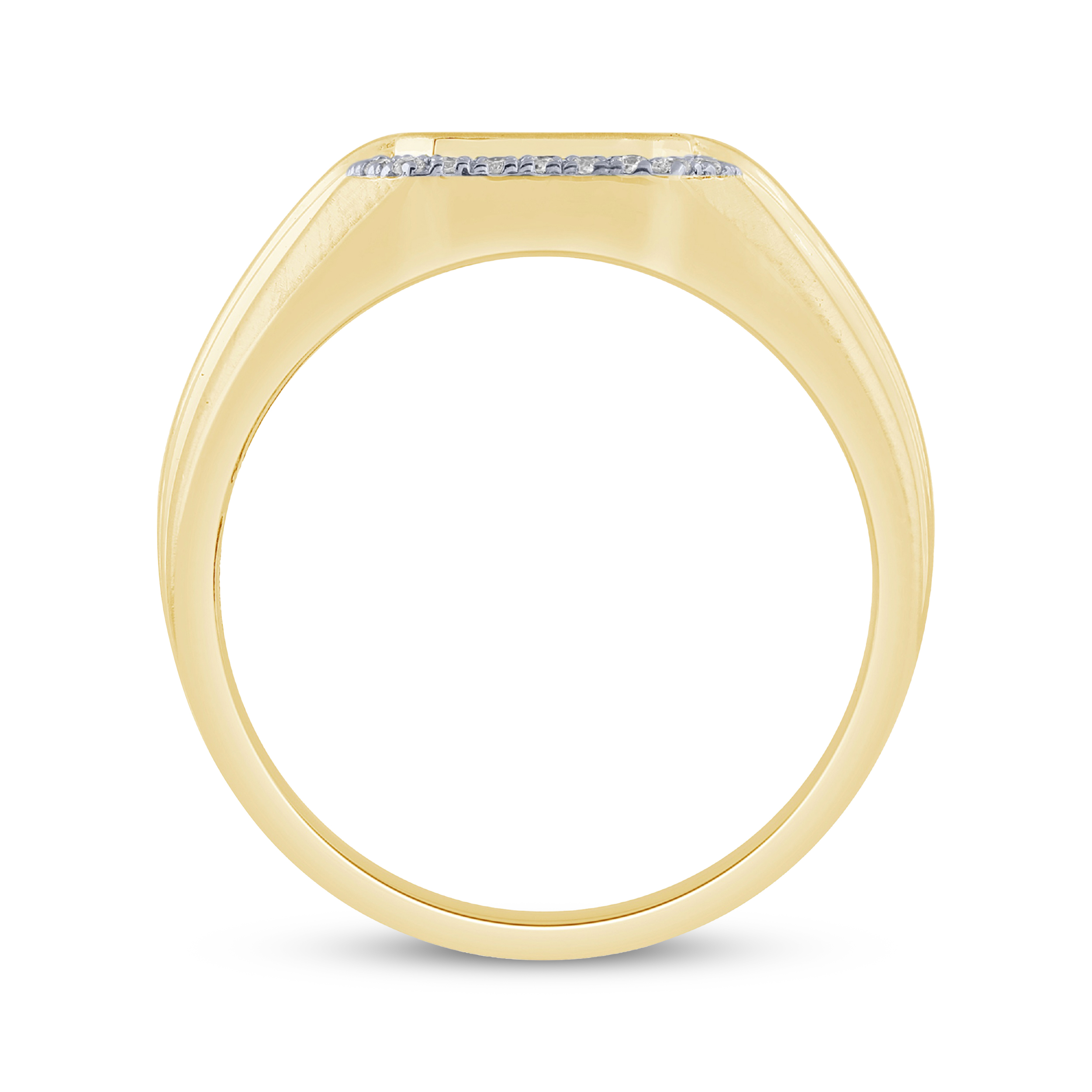 Thumbnail Image 2 of Previously Owned Men's Diamond Cross Ring 1/6 ct tw 10K Yellow Gold