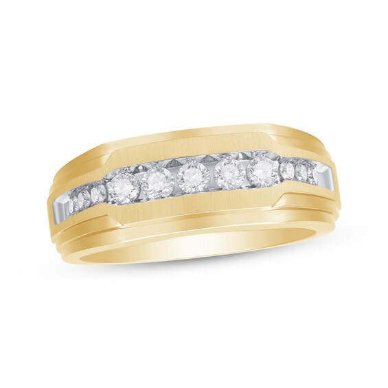 Previously Owned Men's Diamond Wedding Ring 1/2 ct tw Round-cut 10K Yellow Gold