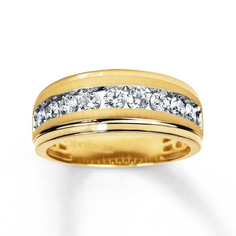Main Image 1 of Previously Owned Men's Diamond Wedding Band 1 ct tw 10K Yellow Gold
