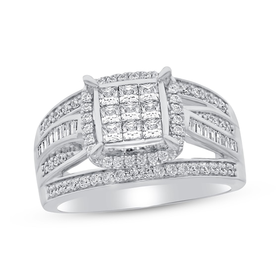 Previously Owned Diamond Engagement Ring 1 ct tw Princess 10K White Gold
