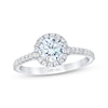 Previously Owned THE LEO First Light Diamond Engagement Ring 1-1/4 ct tw Round-cut 14K White Gold