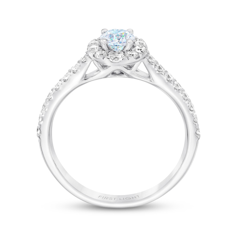 Main Image 3 of Previously Owned THE LEO First Light Diamond Engagement Ring 1-1/4 ct tw Round-cut 14K White Gold