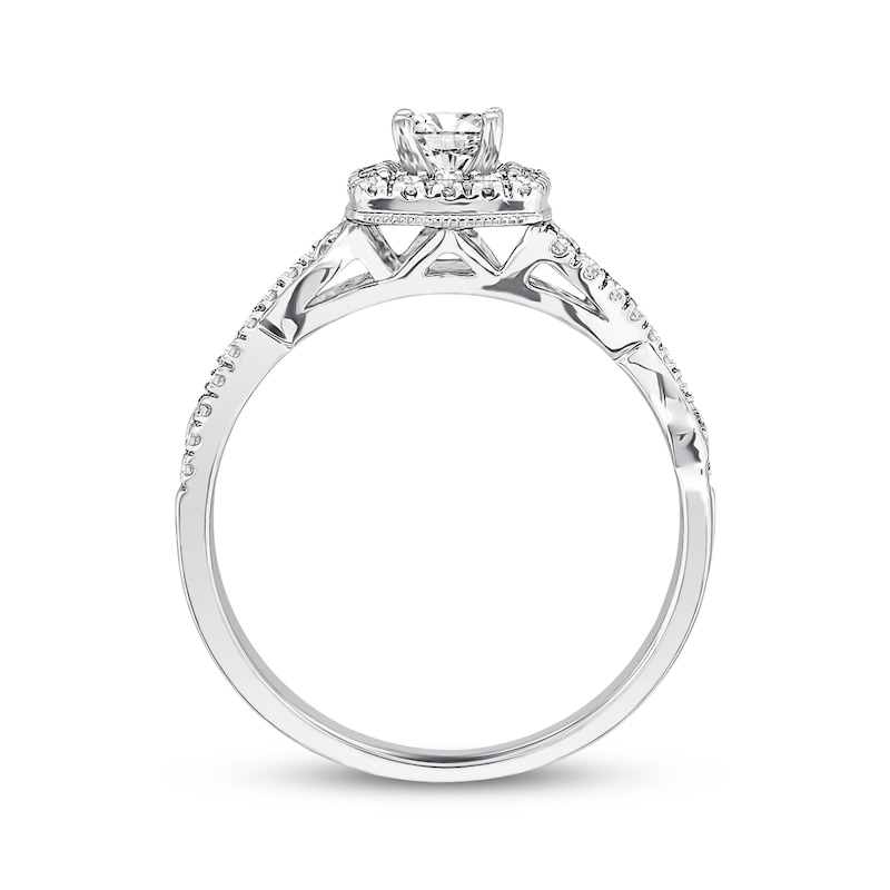 Main Image 2 of Previously Owned Diamond Engagement Ring 3/8 ct tw Princess & Round-cut 10K White Gold