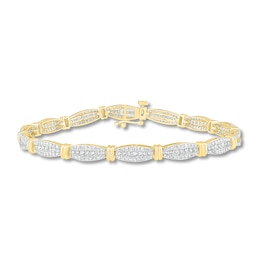 Previously Owned Diamond Bracelet 2 ct tw Round-cut 10K Yellow Gold 7.25"