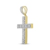 Thumbnail Image 1 of Previously Owned Men's Diamond Cross Pendant 1-1/2 ct tw Round/Baguette 10K Yellow Gold