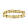 Thumbnail Image 1 of Previously Owned Men's Brown & White Diamond Bracelet 1 ct tw Round-cut 10K Yellow Gold 8.5&quot;
