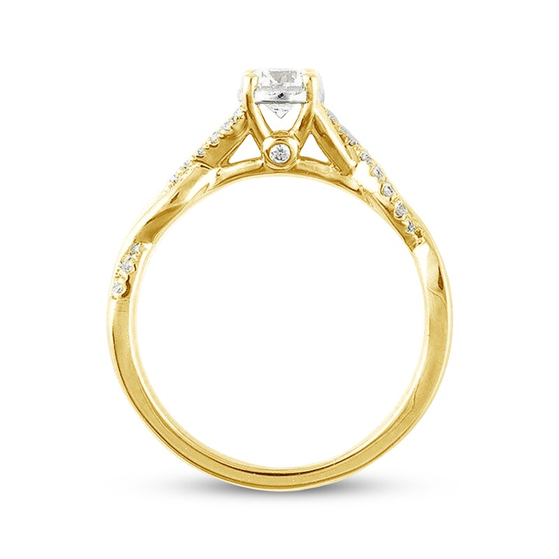 Main Image 3 of Previously Owned Diamond Engagement Ring 1/2 ct tw Round-cut 14K Yellow Gold