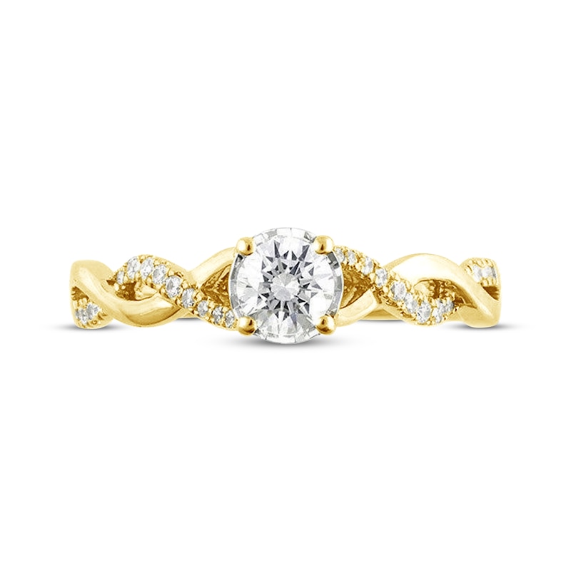 Main Image 4 of Previously Owned Diamond Engagement Ring 1/2 ct tw Round-cut 14K Yellow Gold