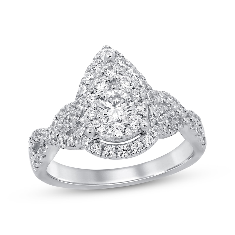 Main Image 1 of Previously Owned Diamond Engagement Ring 1 ct tw Round-cut 14K White Gold
