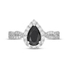Thumbnail Image 3 of Previously Owned Neil Lane Black & White Diamond Engagement Ring 1-1/2 ct tw Pear & Round-cut 14K White Gold
