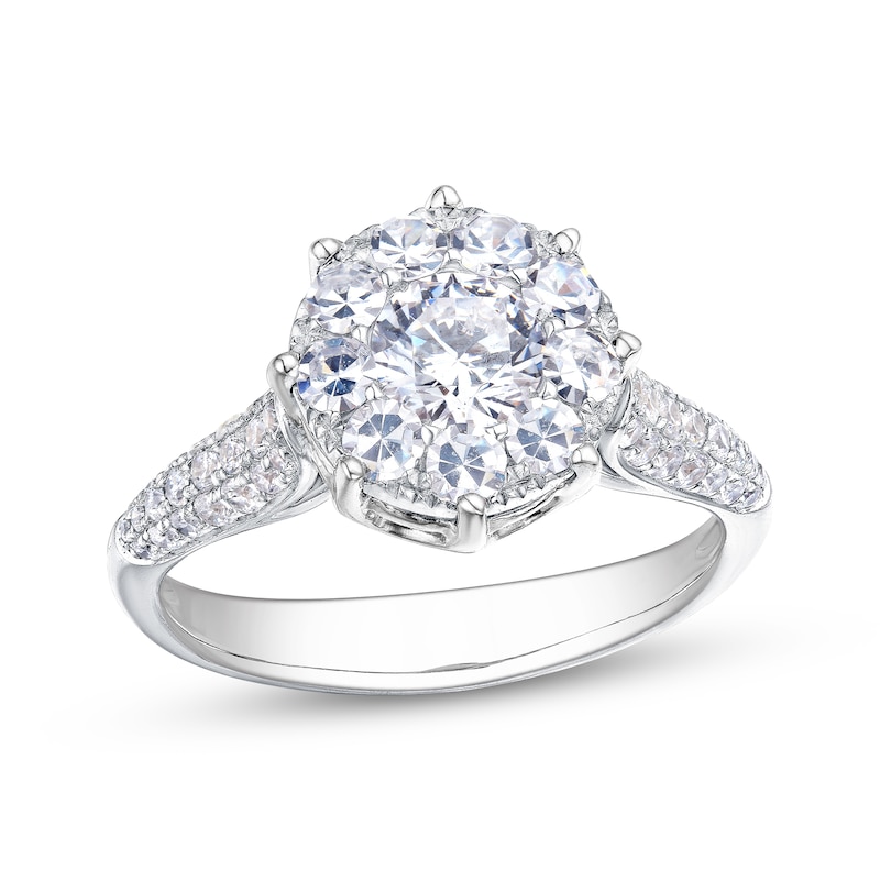 Main Image 1 of Previously Owned Multi-Stone Diamond Engagement Ring 1-1/8 ct tw Round-cut 14K White Gold