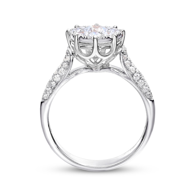 Main Image 3 of Previously Owned Multi-Stone Diamond Engagement Ring 1-1/8 ct tw Round-cut 14K White Gold