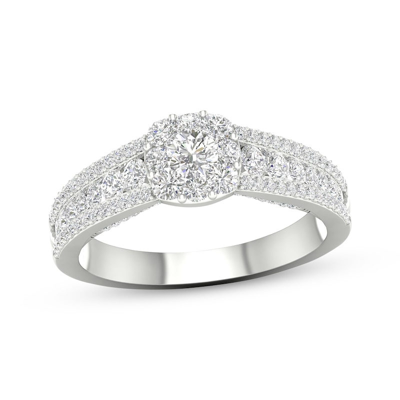 Main Image 1 of Previously Owned Diamond Engagement Ring 1 ct tw Round-cut 14K White Gold