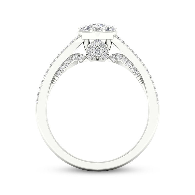 Main Image 4 of Previously Owned Diamond Engagement Ring 1 ct tw Round-cut 14K White Gold
