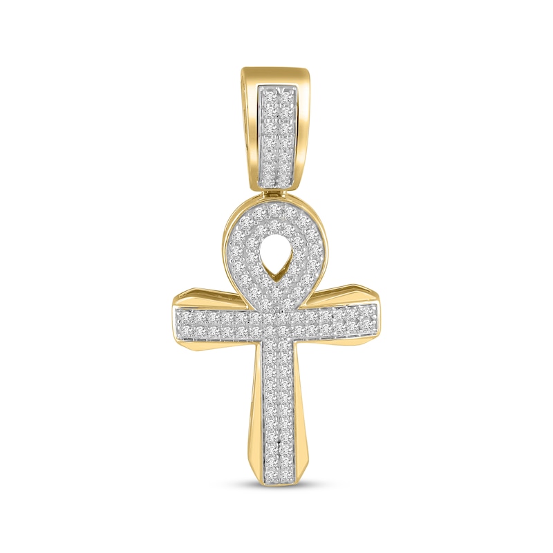 Previously Owned Men's Diamond Cross Pendant 1 ct tw 10K Yellow Gold