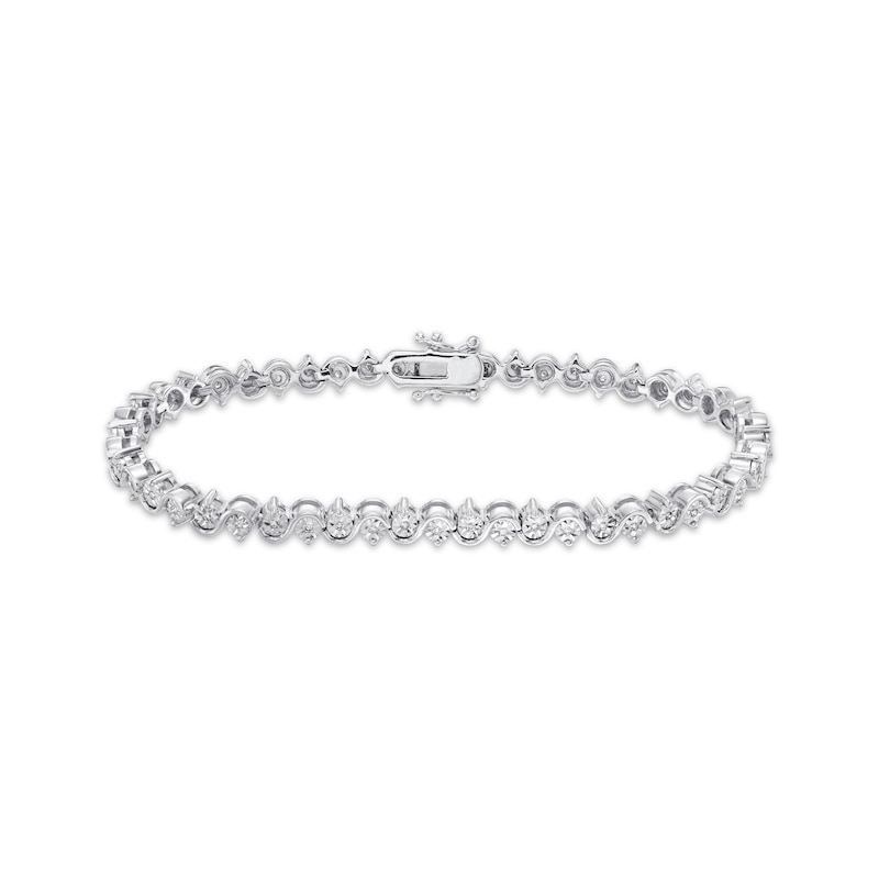 Main Image 1 of Previously Owned Diamond Bracelet 1/4 ct tw Sterling Silver 7.5&quot;
