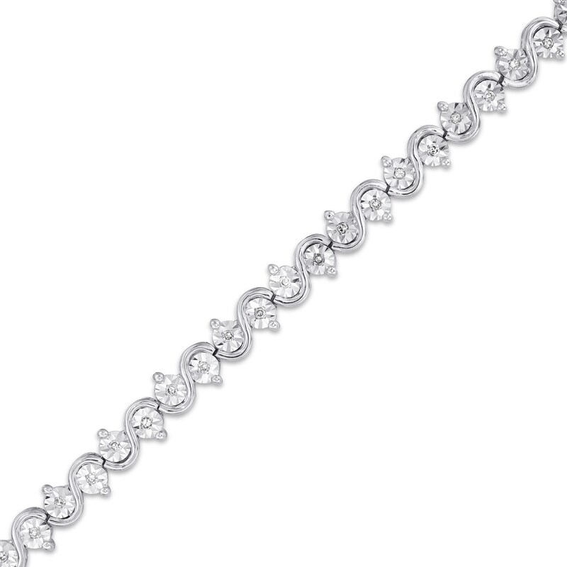 Main Image 2 of Previously Owned Diamond Bracelet 1/4 ct tw Sterling Silver 7.5&quot;